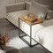 Rustic Brown C Shaped Metal Sofa Side End Table Side Table TV Tray Table for Sofa,Couch Table,Bedroom